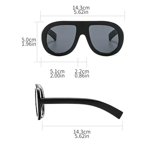 Image of Popular Fashion Pilot Sunglasses Women Retro Chunky Designer Men Punk Gradient Shades UV400 Oversized Sun Glasses
