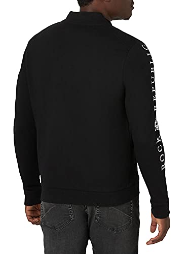 Rock & Republic Mens French Terry Zip Up Cotton Lightweight Jacket, Black, Large Us #TOP1