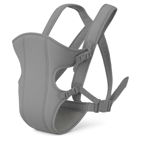 Canguru Ergonômico para Bebê, Mochila Carregador Infantil com Alças Ajustáveis, Respirável 3D, Múltiplas Posições de Transporte (Cinza)