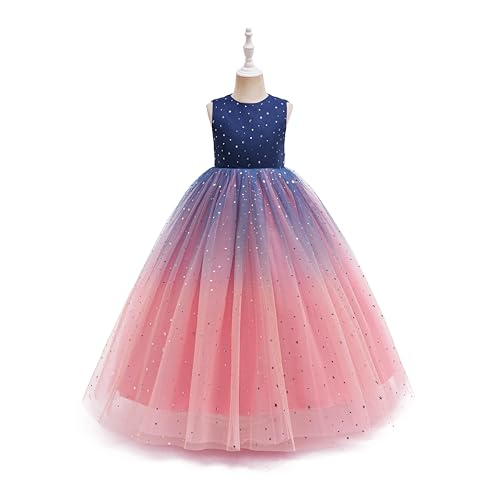 Glamulice Princess Sparkle Tulle Dress Flower Girls Ombre Dresses Bridesmaid Wedding Pageant Party Holiday Ball Gown