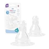 babynova Tettarella Rotonda in silicone per biberon a collo standard – Tettarella con tecnologia anti-coliche – Senza BPA – Prodotta in Germania – Misura M (flusso medio per latte)