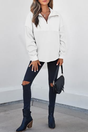 Image of SHEWIN Women Fall Sweatshirt Casual Half Zip Pullover Fall Top 2026 Clothes