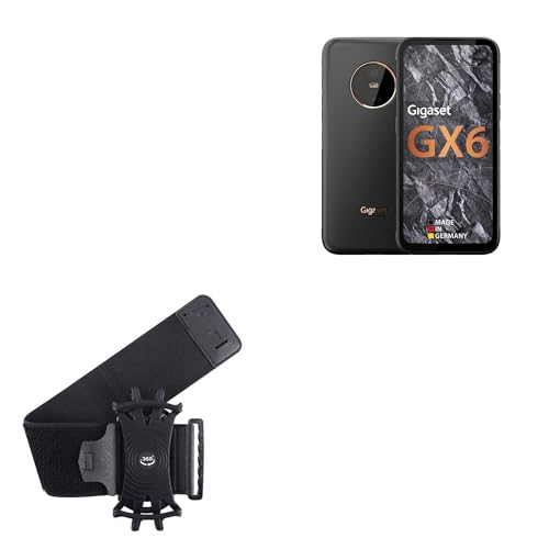 BoxWave Holster Compatible with Gigaset GX6 - ActiveStretch Sport Armband, Adjustable Armband for Workout and Running - Jet Black