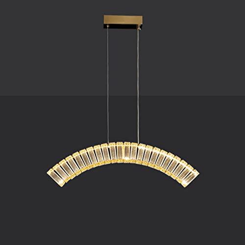 Plafonnier linéaire cristal dimmable HHRLCH arc design luxueux pour îlot
