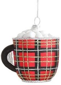 On Holiday Red Plaid Cocoa Mug Christmas Tree Ornament