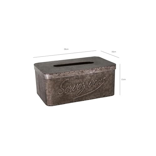 Caja de pañuelos de zinc Antic Line Servez-Vous rectangular gris 3