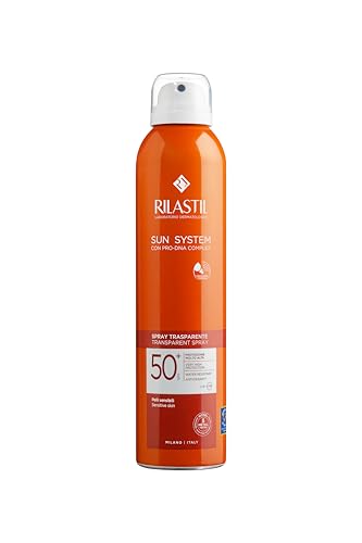 Rilastil Sun System - Spray Fotoprotector Wet-skin Transparente, Con Spf 50+, Pulverización Continua Y Multi-posición 360-ml, 200 Mililitro