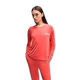 93 % viscose, 7 % élasthanne Hugo Unite_LS T-Shirt à Manches Longues pour Femme, Rouge Clair/Pastel Red632, M