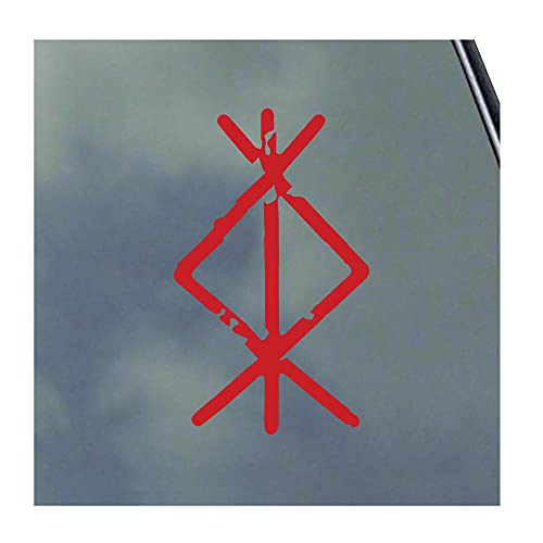 KLO Graphics Protection Rune Vinyl Sticker Decal Norse Viking Asatru Odin Thor Loki Runic Symbol 3 12 x 6 , Red