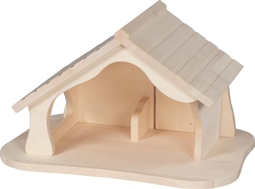 Holztiger 80612 Puppenhaus, Stall & Weihnachtskrippe aus Holz,...