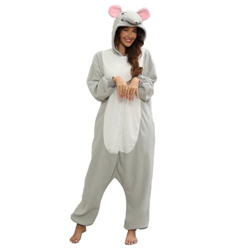 YUTCOTC Unisex-Maus-Onesies für Erwachsene Tierkostüme Maus-Onesies Halloween- und Weihnachts-Mauskostüme Tier-Onesies für Rollenspiele