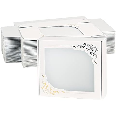 OUGEBOX Bakery Boxes with Window 7x6x2 Inches, 30 Pack Shipping Boxes for Small Business, Treat Cookie Boxes for Gift Giving Mailing Packing Cover