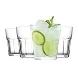 LAV Small Whiskey Glasses, Drinking Glasses Set of 4 - Glass Cups 10.25 Oz - Drinking Glasses - Water Drinking Glass Set