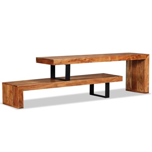Cinyiqo Mueble para la televisión, Mueble para TV, Mueble Television, Mueble Habitacion, Mesa Salon, Mesa De Television, de Madera Maciza de Acacia