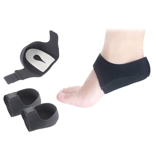 XFSRG Almohadillas de talón para fascitis plantar y espolón calcáneo Soporte ortopédico para tendinitis de Aquiles Alivio del dolor de talón y reducción de presión(Negro, L)