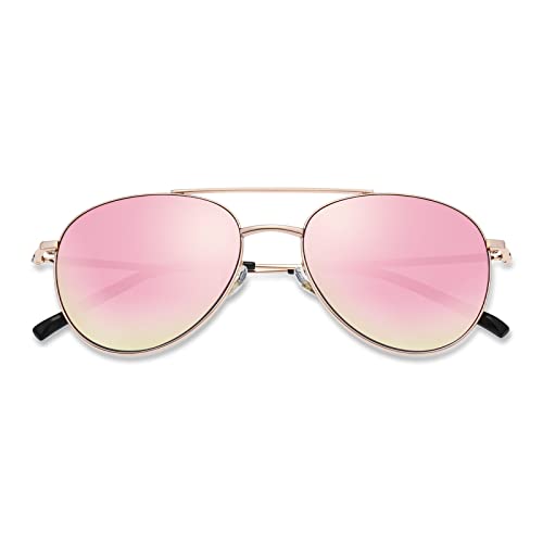 HELES Nearsightedness Myopia Eyeglasses Polarized Pink Mirrored Driving Sunglasses **These are Not Reading Glasses**-Gold Frame||-2.50 Diopters2
