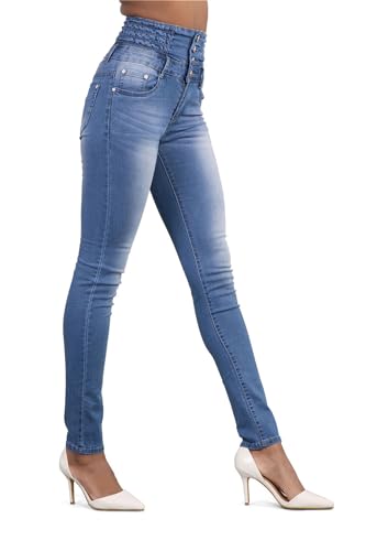 Andongnywell Flare Jeans Women High Rise Stretchy Skinny Jeans Butt Lifting Slim Fit Denim Pants Multiple Buttons Trouser4