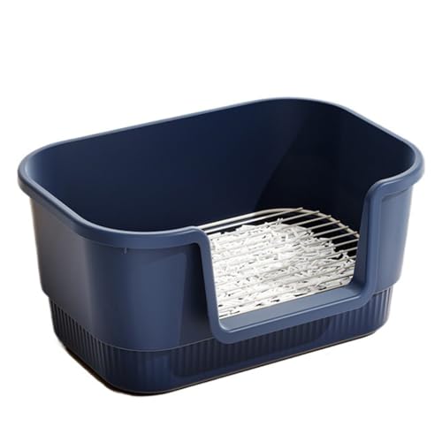 loyfreeyo 犬 トイレ ワイド 壁付き おしっこ飛散防止 シーツ破れ防止 お手入れ便利 メッシュ付 猫トイレ ペットトイレ 犬用小便器 小型犬 中型犬 排泄 丸洗い可能 (ダークブルー,長さ45cm)