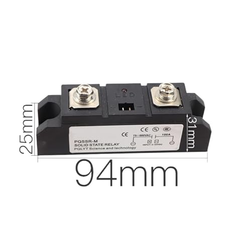 Relé de estado sólido 100A PQLYT controlador SSR de 3-32VDC entrada y salida 75-660VAC 5