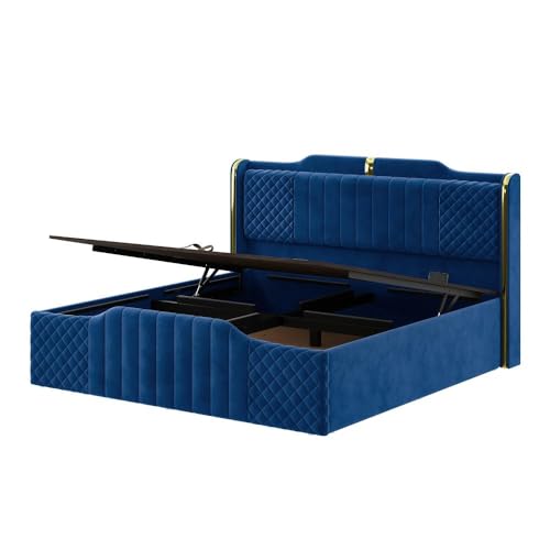 Image of Wakefit Velura King Size Hydraulic Storage Upholstered Bed