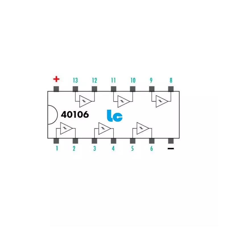Genérico Circuito Integrato CD40106BE - DIP 14 - CMOS Inverter - Foto 2