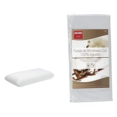 Pikolin Home - Almohada Viscoelástica , Firmeza Media, 35X105Cm, Altura 12Cm + - Funda De Almohada Cutí, 100% Algodón Satén Cover