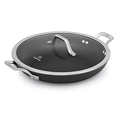 Calphalon 1948256 Signature Hard Anodized Nonstick Covered Everyday Chef Pan, 12', Black