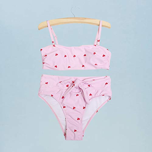 Biquíni feminino sexy push-up roupa de banho duas peças maiô com estampa acolchoada (rosa/G)