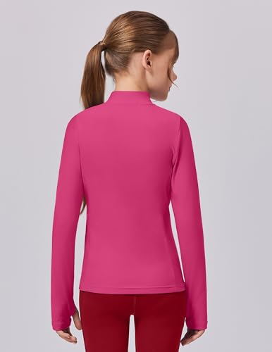 Zaclotre Girls Fleece Long Sleeve Shirts Half Zip Pullover Sweatshirt with Pockets Kids Athletic Winter Jacket3