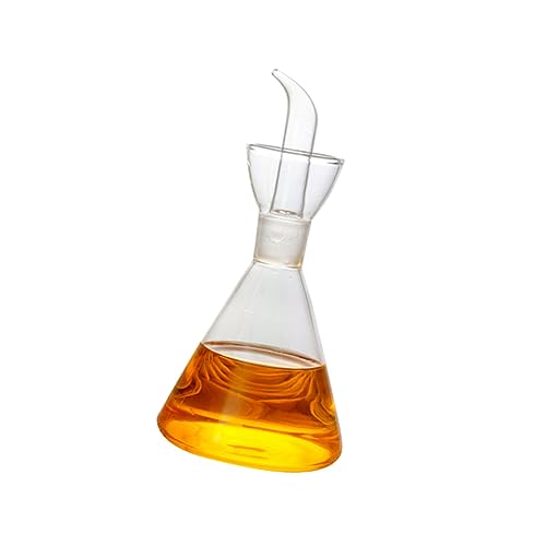 KICHOUSE Olive Oil Dispenser Bottle Glass with Drip Spout Oil and Vinegar Dispenser for Kitchen for Cooking and Drizzling Oil Design