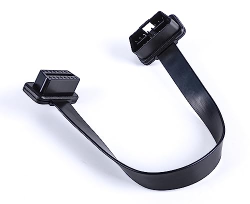 Image of YPP Low Profile OBD 2 OBD ii Male to Female Ribbon Extension Diagnostic Cable 16pins Connected Fully for Scan Tool Code Reader 1ft /30cm (Pack of 2)