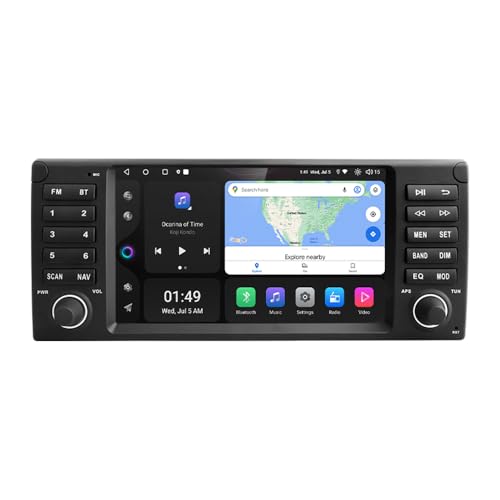 Autoradio für BMW E39 E53 5er X5 M5 Kompatibel mit drahtlos Carplay/Android