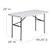 Flash Furniture Elon 4' Rectangular All-Occasion Plastic Folding Event Table, Folding Banquet Table for Indoor/Outdoor Events, White
