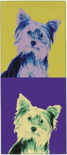 ヨークシャーテリア 可愛い 犬柄 創意 カラフル タオル フェイスタオル マイクロファイバー ホテル仕様 ふわふわ 柔らか肌ざわり ハンドタオル 吸水速乾 薄手 バス用品 プレゼント 12x27.5in