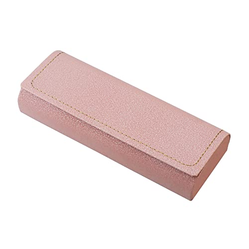 LifeArt Eyeglass Case Hard Shell, Portable Sunglass Protector Cases for Women and Men, Fashionable PU Leather Unisex Eyeglass Case, Lightweight (Pink)