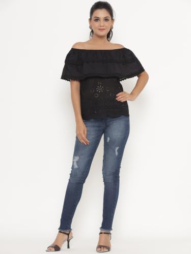 Image of Pure Cotton Schiffli Top