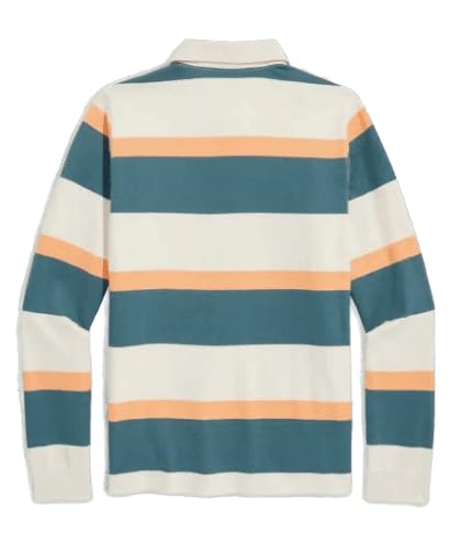 vineyard vines Boys' Multi-Stripe Rugby Polo Shirt, Melon, XL2