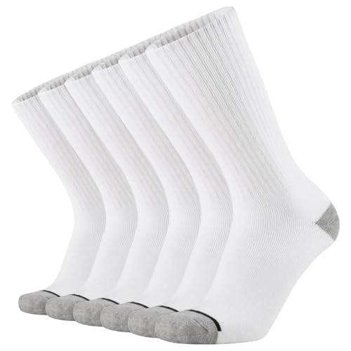 KMM Men's Cotton Full Thick Cushion Crew Socks Moisture Control Heavy Duty Work Boot Warm Thermal...