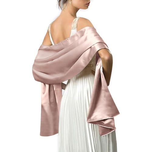 MLMW Shawls and Wraps for Evening Dresses Satin Shawl Wraps for Women Extra Long Wedding Shawls for Bridal Party