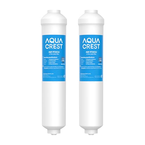 Comparison: Best Inline Water Filter For Ice Maker 9 AQUA CREST FF35 Inline Water Filter Replacement, 1/4" Quick-Connect Replacement for Refrigerator, Post-Carbon Filter for Reverse Osmosis Systems, NSF/ANSI 42 Certified, 6-12 Months(NO Fittings)