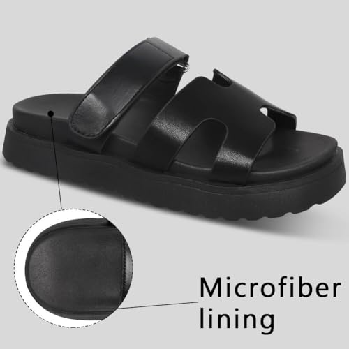 Womens Fashion Platform Sandals Comfy for Woman Slip On Thick Sole Slide Sandals Open Toe Non Slip ummer Flats Shoes Beach Sandals2