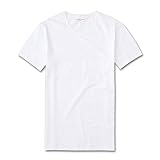 Derek Rose Mens Short Sleeve Jack Pima Cotton Crew Neck Stretch White T Shirt (Medium)