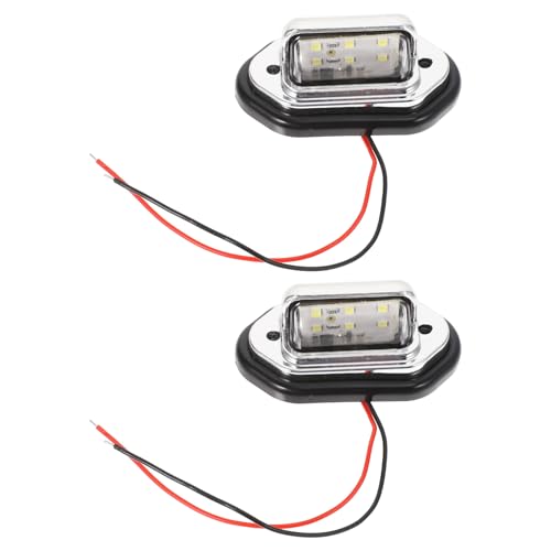 Kisangel 2pcs Marine Led Boat Navigation Tail Lights Waterproof 6led Signal Lamps 12-24v Electroplated Universal Yacht and Truck Rear Lighting