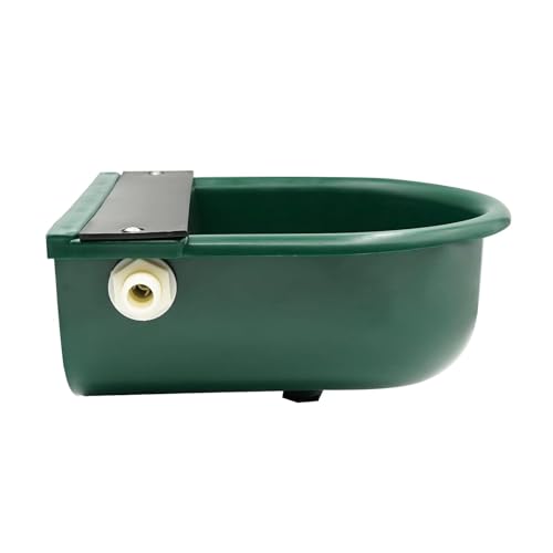 Image of CJ Farms Automatic Water Bowl for Cows, Goats, Sheep, Buffalo - 4L Capacity, Green Color, Float Ball Valve, Unbreakable Plastic, Durable Animal Drinking Bowl