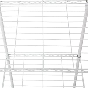 JEROAL 6 Tier Wire Shelving, Metal Wire Shelf Storage Rack, Durable Organizer Unit Perfect for Kitchen Garage Pantry Organization, White