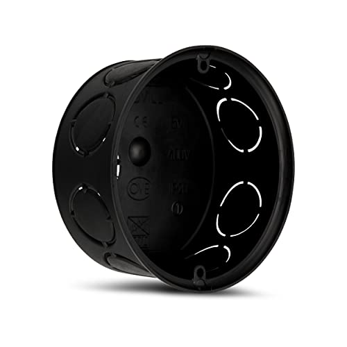 REV Abzweigdose, 25 Stück, Verteilerdose Ø 70 x 36 mm mit 8 Einführungen, schwarz