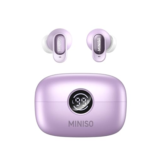 Image of MINISO MS105 AI Translation Earbuds Real Time, Translator Earbuds Support 134 Languages with APP, Bluetooth 6.0 Translator Headphones Compatible with iOS & Android, for Travel Business(Purple)