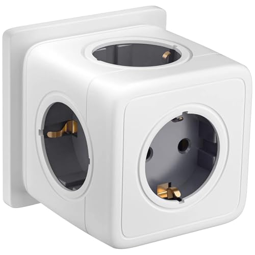 Doppelstecker für Steckdose 3680W - Steckdosenadapter für Büro...