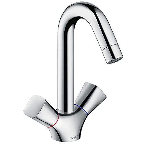 Hansgrohe Mélangeur robinet de Lavabo de Salle de Bain 2 poignées avec tirette et bonde de vidage 71014000