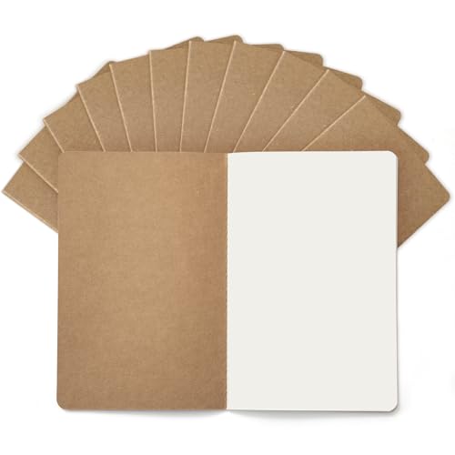 Foliom Lot de 12 Carnets Kraft A5, 60 Pages Vierges, 21 x 14 cm, Cahiers Kraft Naturel, Dessin et Prise de Notes